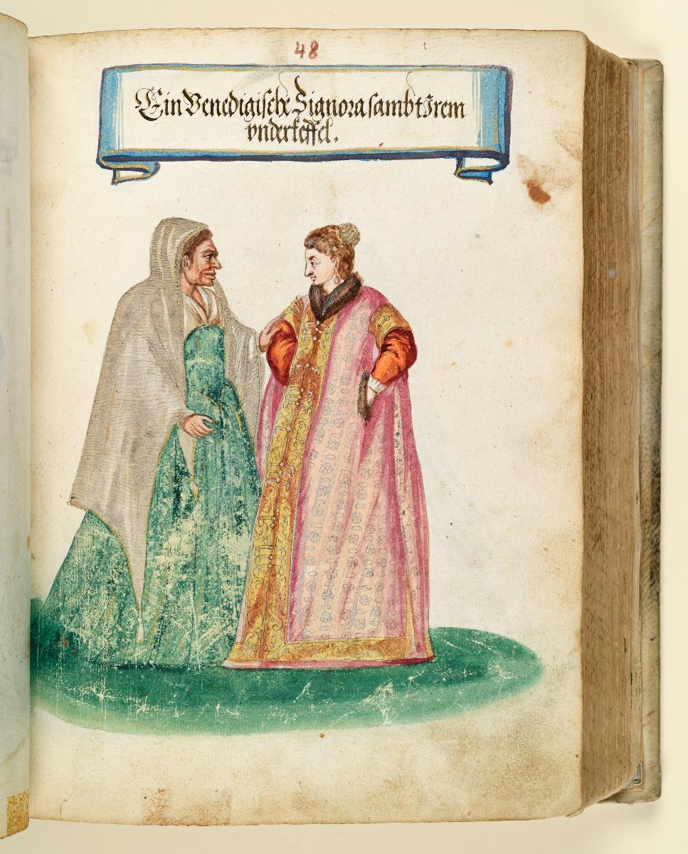 Trachtenbuch: Ein Venedigische Signora sambt Irem underkettel (?)
