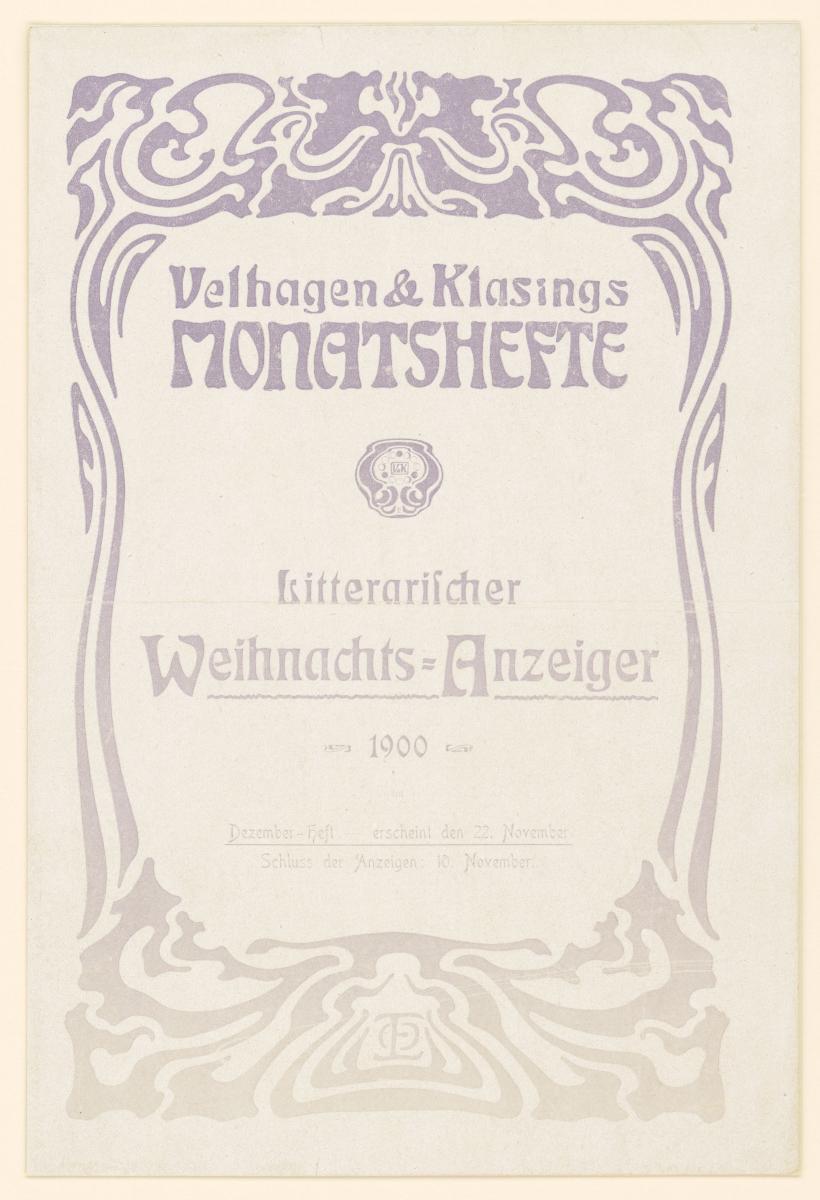 Velhagen & Klasings Monatshefte (Litterarischer Weihnachts-Anzeiger 1900)