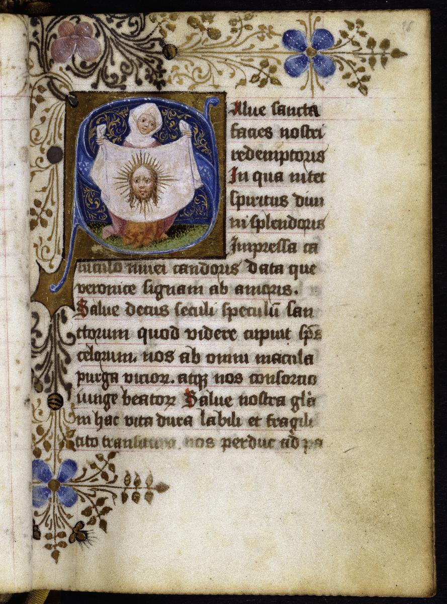 Gebetbuch, Initiale "S" mit hl. Veronika