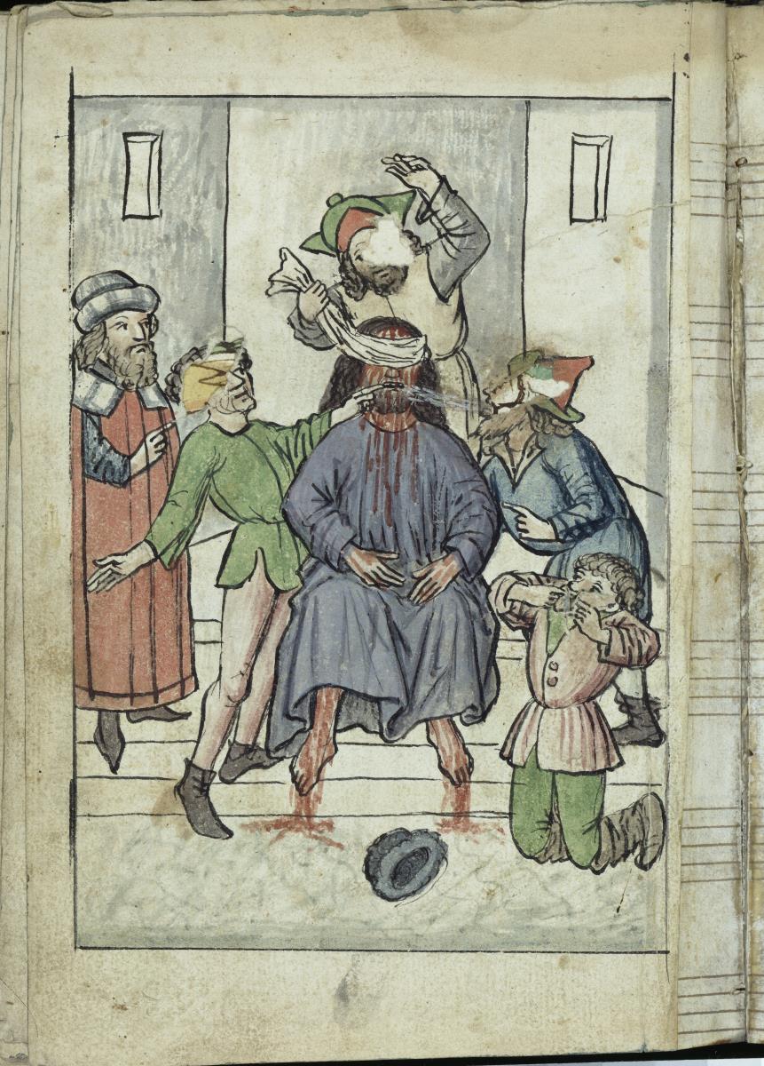 Verspottung Christi, aus dem "Skizzenbuch des Michel Wolgemut"