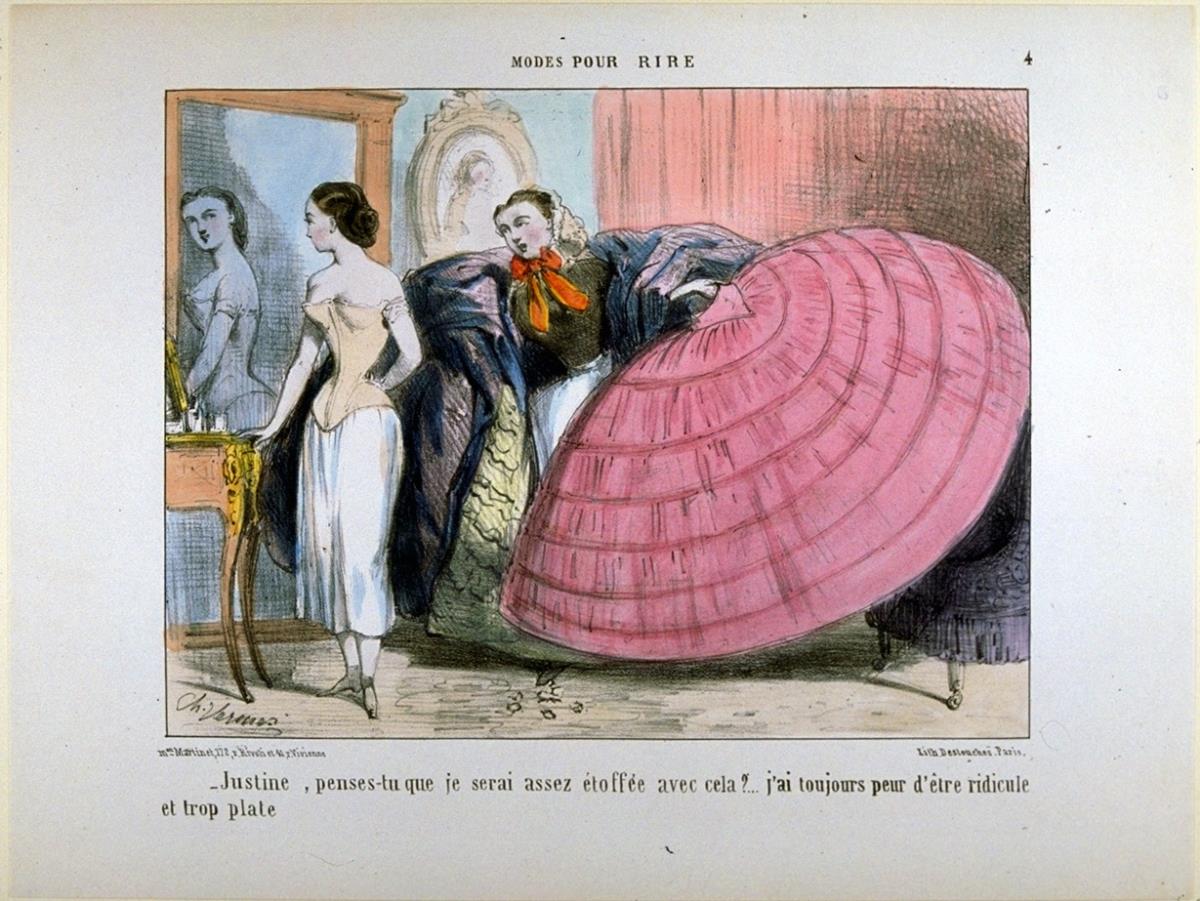 Modes pour rire, No. 4: Justine, penses-tu que je serai assez étoffée avec cela?