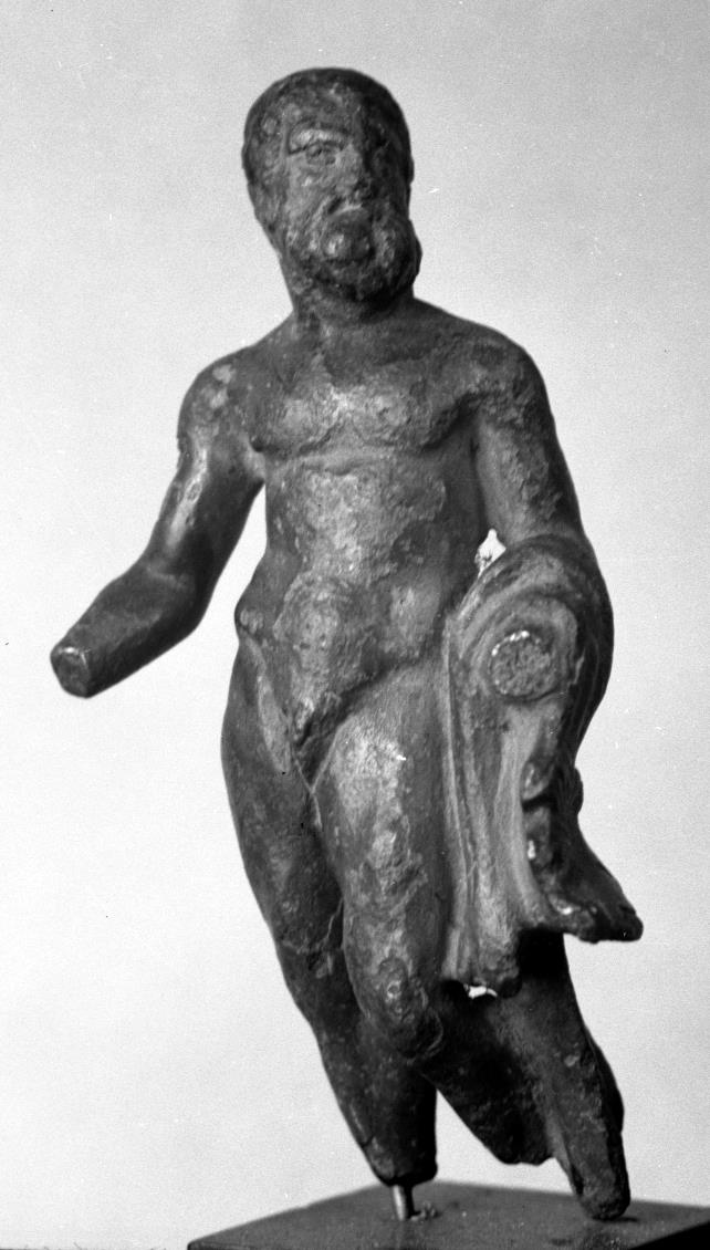 Römische "Herculesstatuette, wohl erhalten bis auf Füße und rechte Hand"