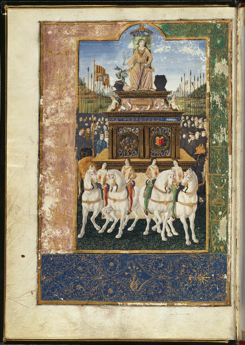 Triumph Ferdinands I., König von Neapel (fol 1 v der Handschrift Xenophon, Kyropädie)