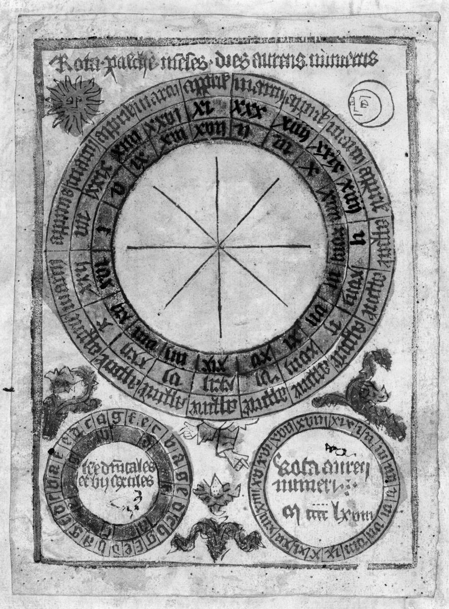 Planetenbuch (Blockbuch), Bl. 7 verso - Rota aurei numeri