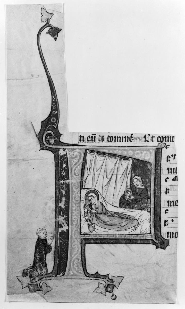 Initiale P mit Geburt der Maria. Initialausschnitt