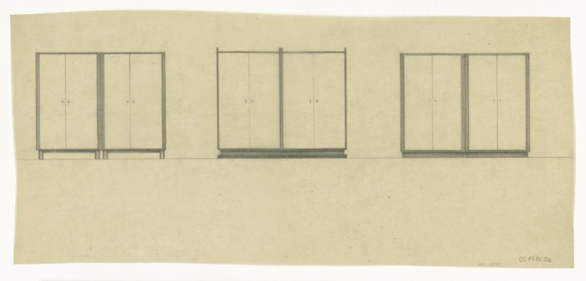 Kleiderschrank, 3 Varianten (Möbelentwürfe, Körpermöbel, Schränke)