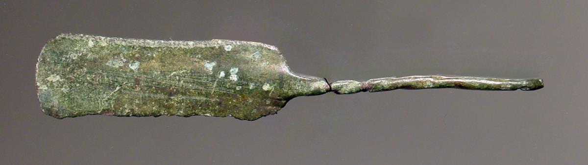 Fragment einer Spatelsonde mit gedrehtem Stiel
