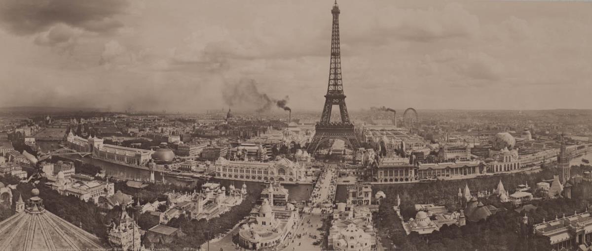Paris, Weltausstellung 1900, Panorama mit Eiffelturm