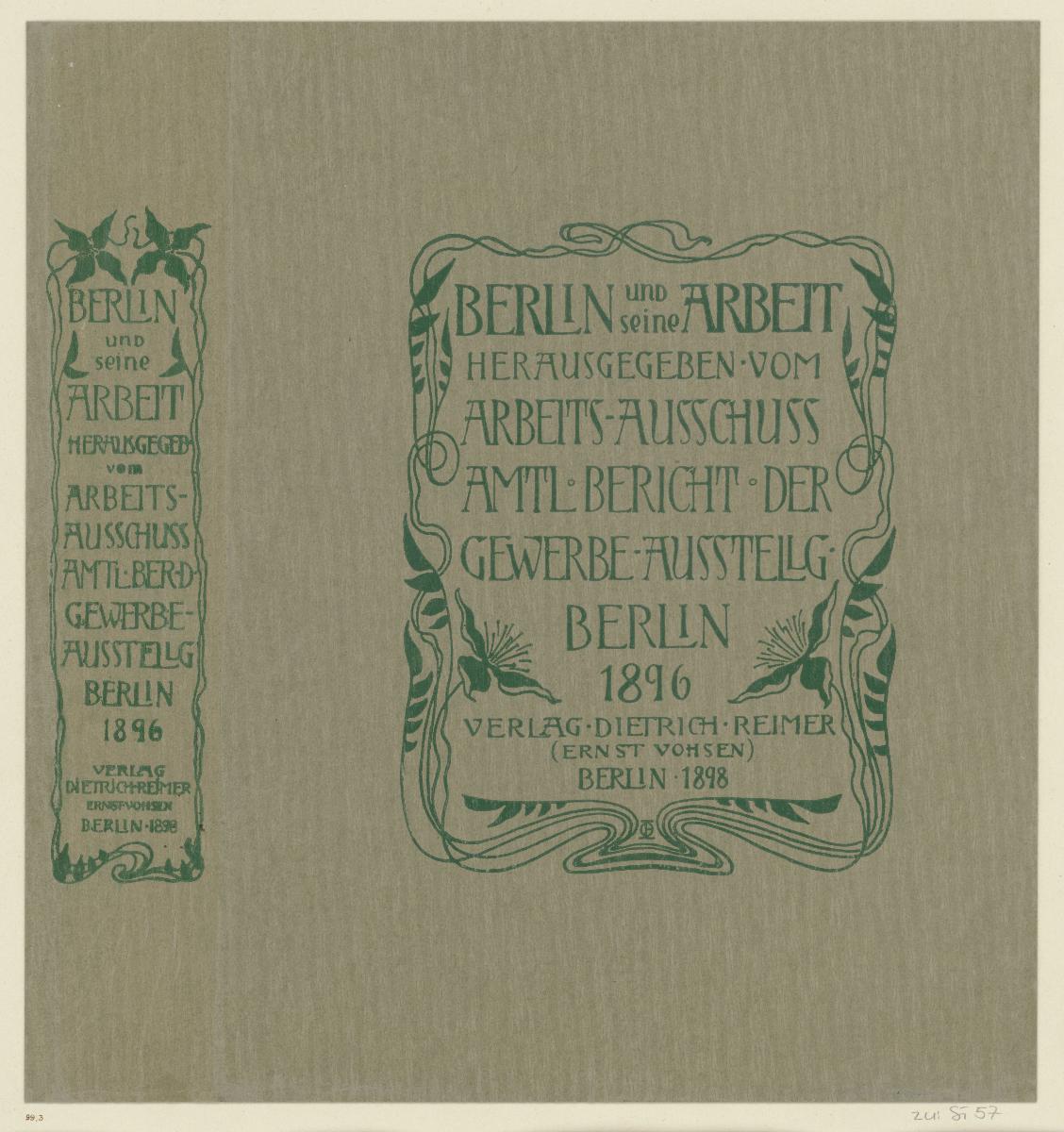 Berlin und seine Arbeit. Amtlicher Bericht der Gewerbeausstellung Berlin 1896