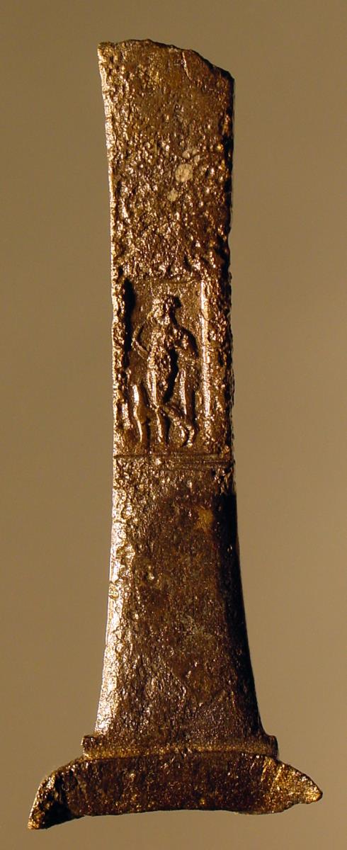 Griff einer Strigilis mit Fabrikzeichen