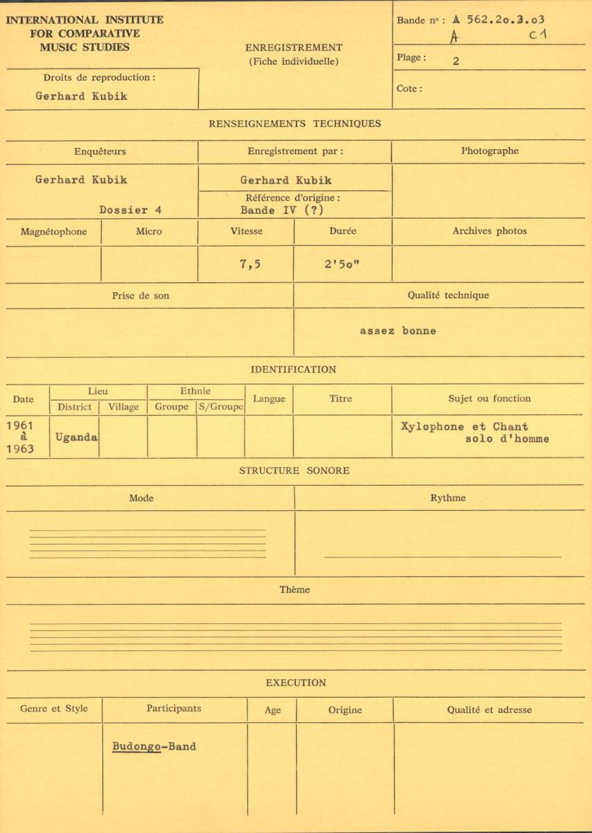 Uganda, Bande IV (?)