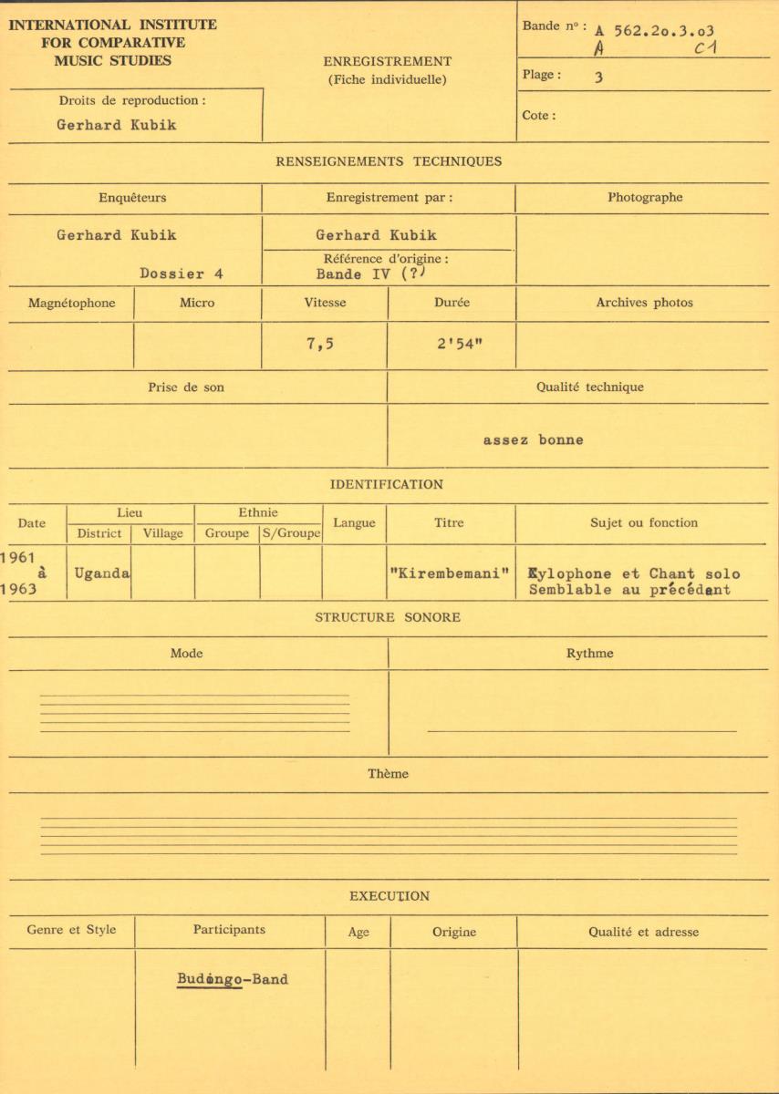 Uganda, Bande IV (?)