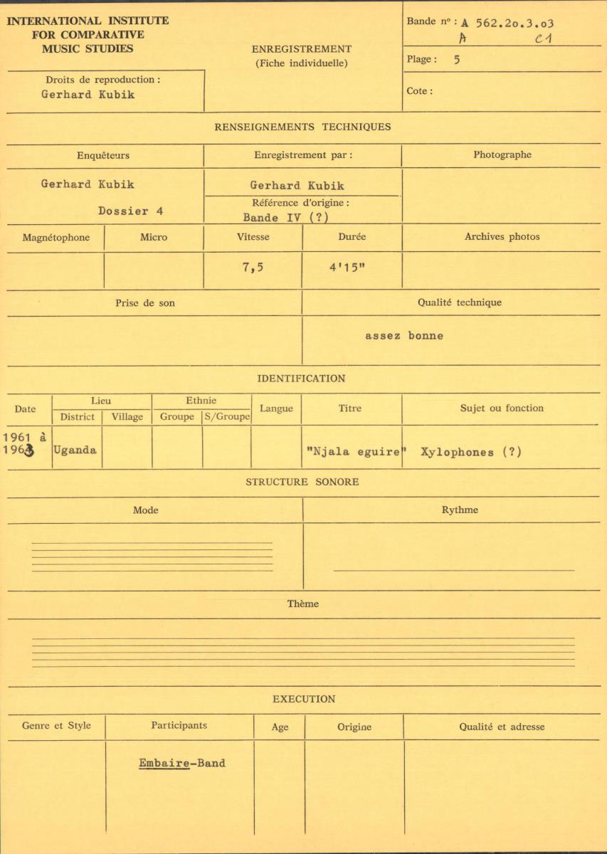 Uganda, Bande IV (?)