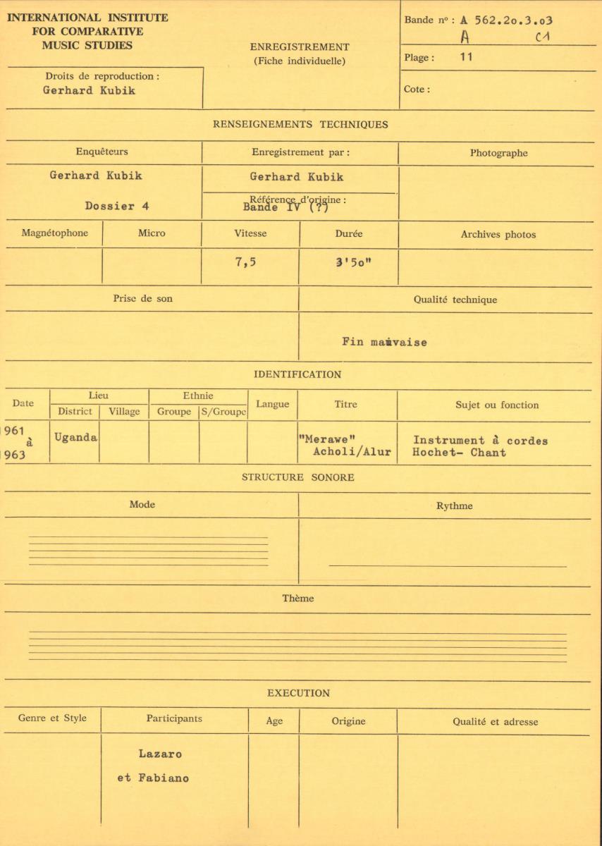 Uganda, Bande IV (?)
