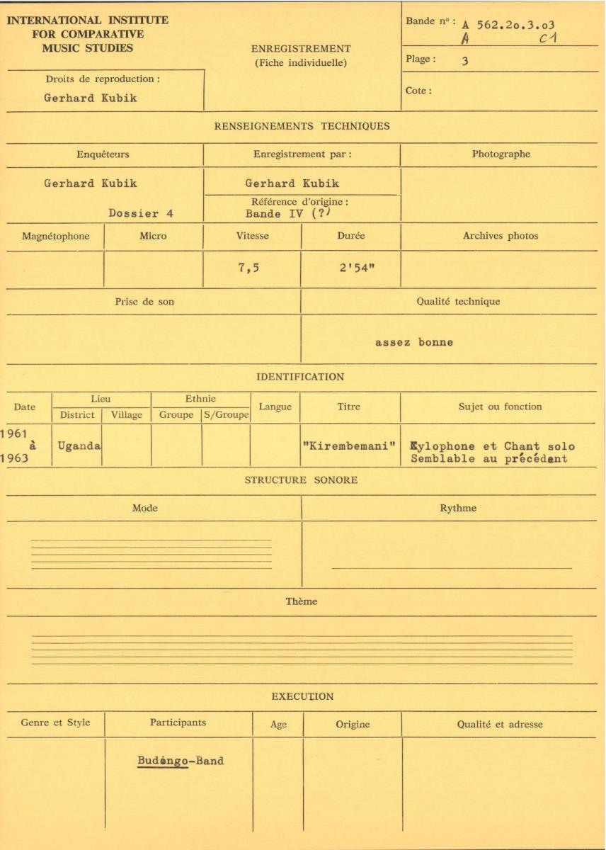 Uganda, Bande IV (?)