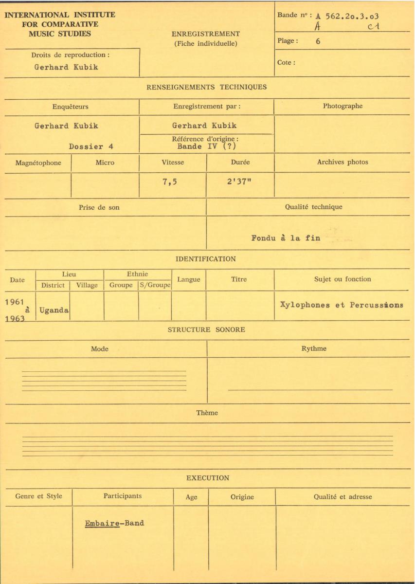 Uganda, Bande IV (?)