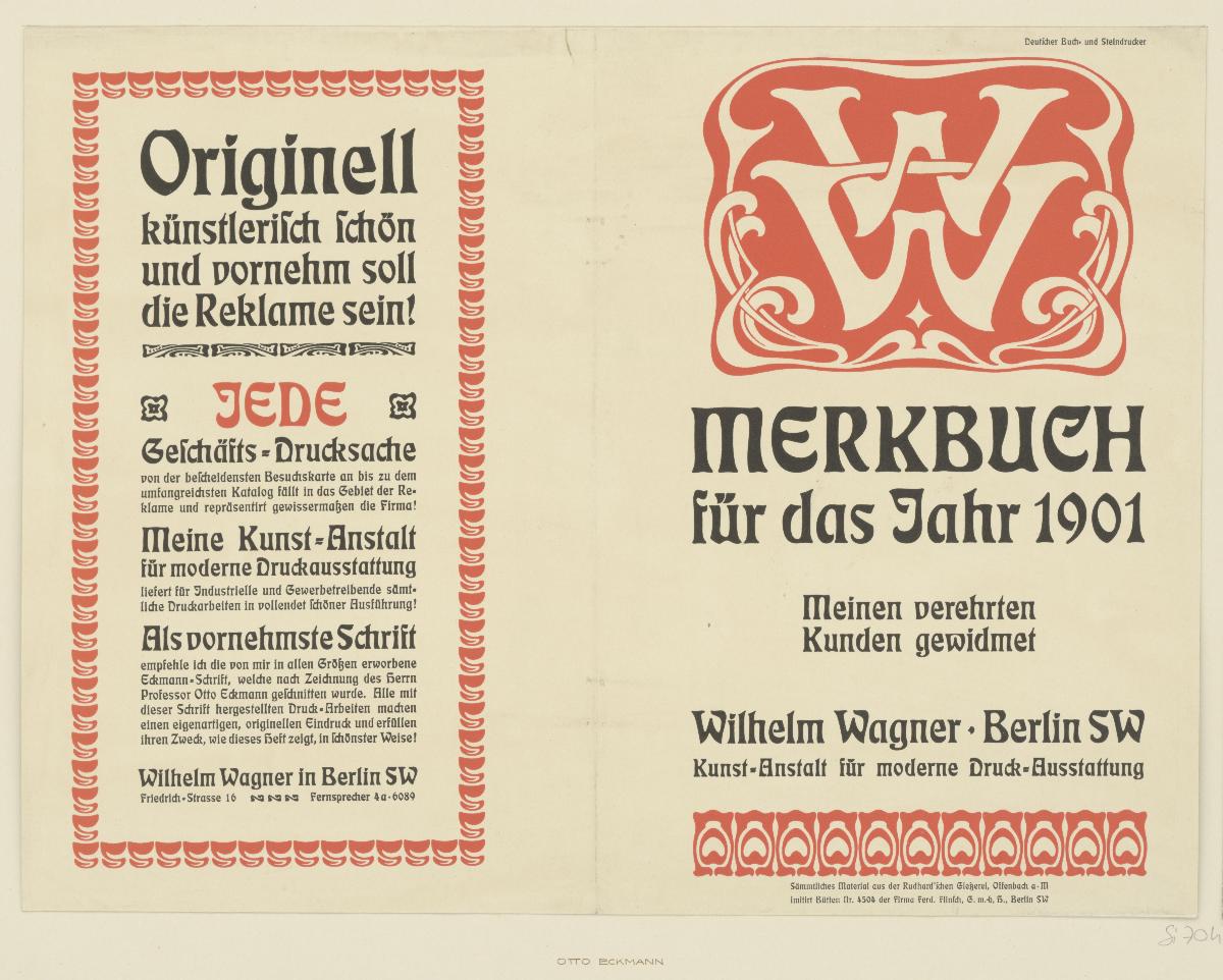 Merkbuch für das Jahr 1901. Wilhelm Wagner Berlin