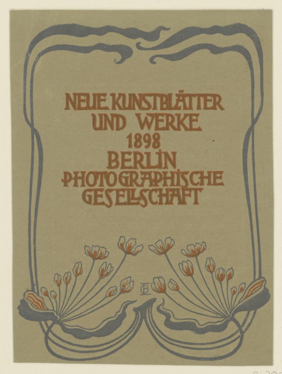 Neue Kunstblätter und Werke 1898, Photographische Gesellschaft