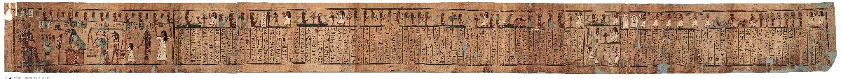 Hieroglyphischer Papyrus mit dem Totenbuch der Herrin des Hauses Ta-Atum alias Temet