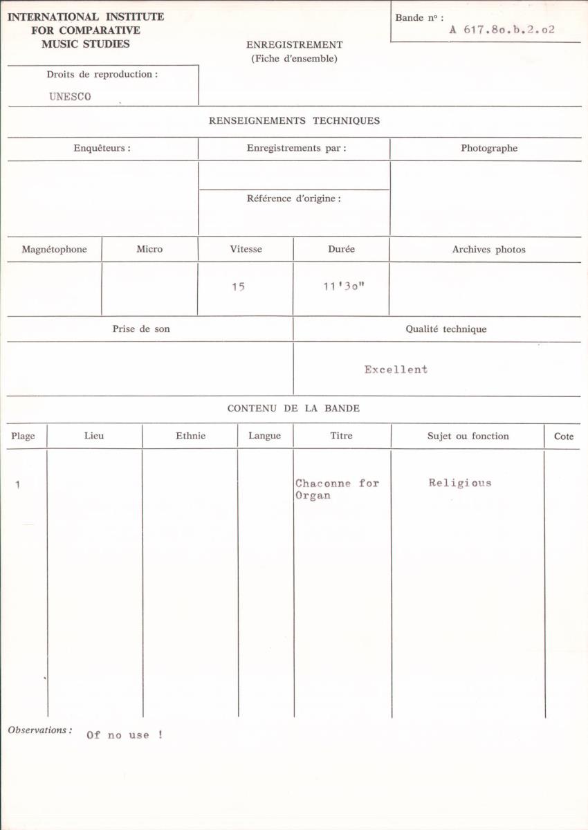 01 Chaconne for Organ