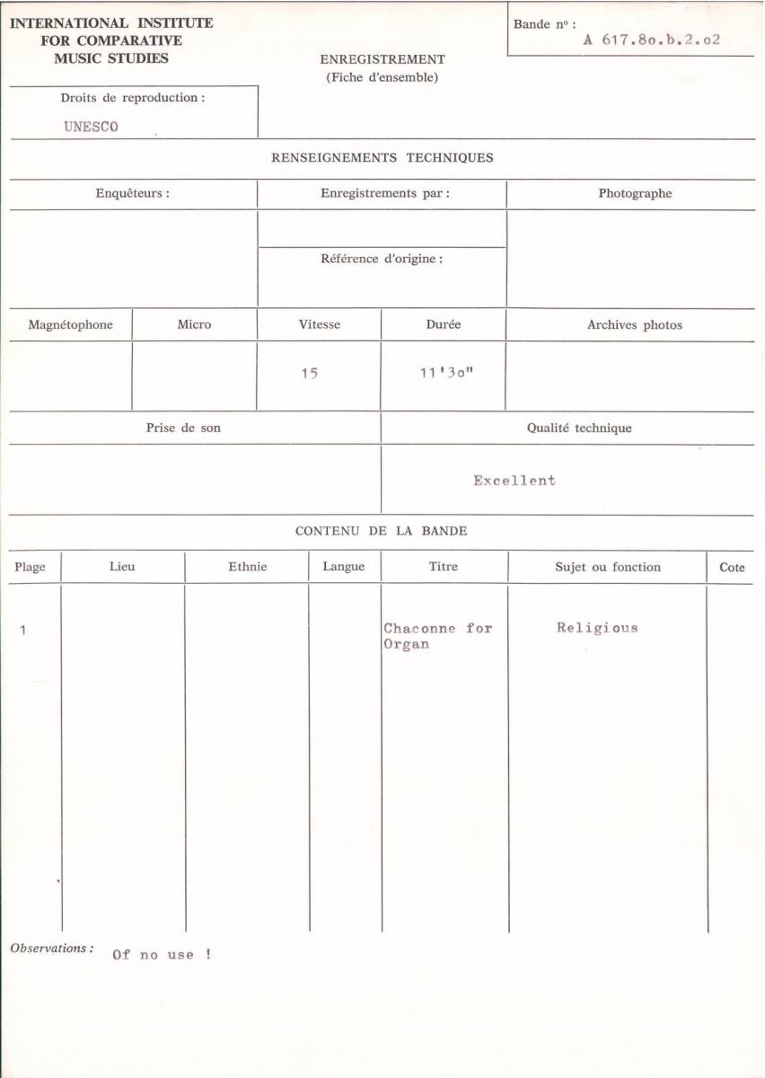 01 Chaconne for Organ