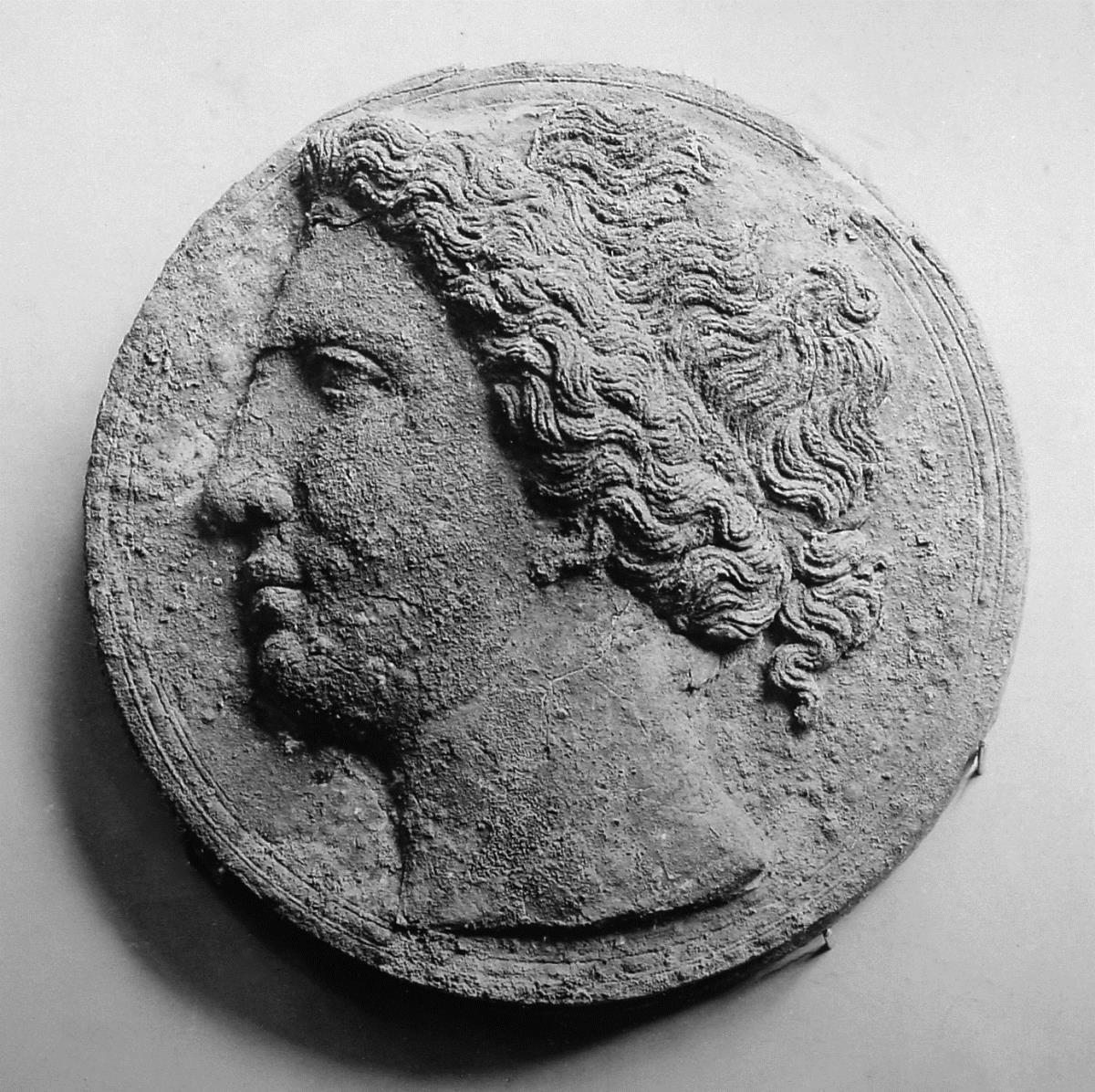 Griechischer Klappspiegel mit Frauenkopf