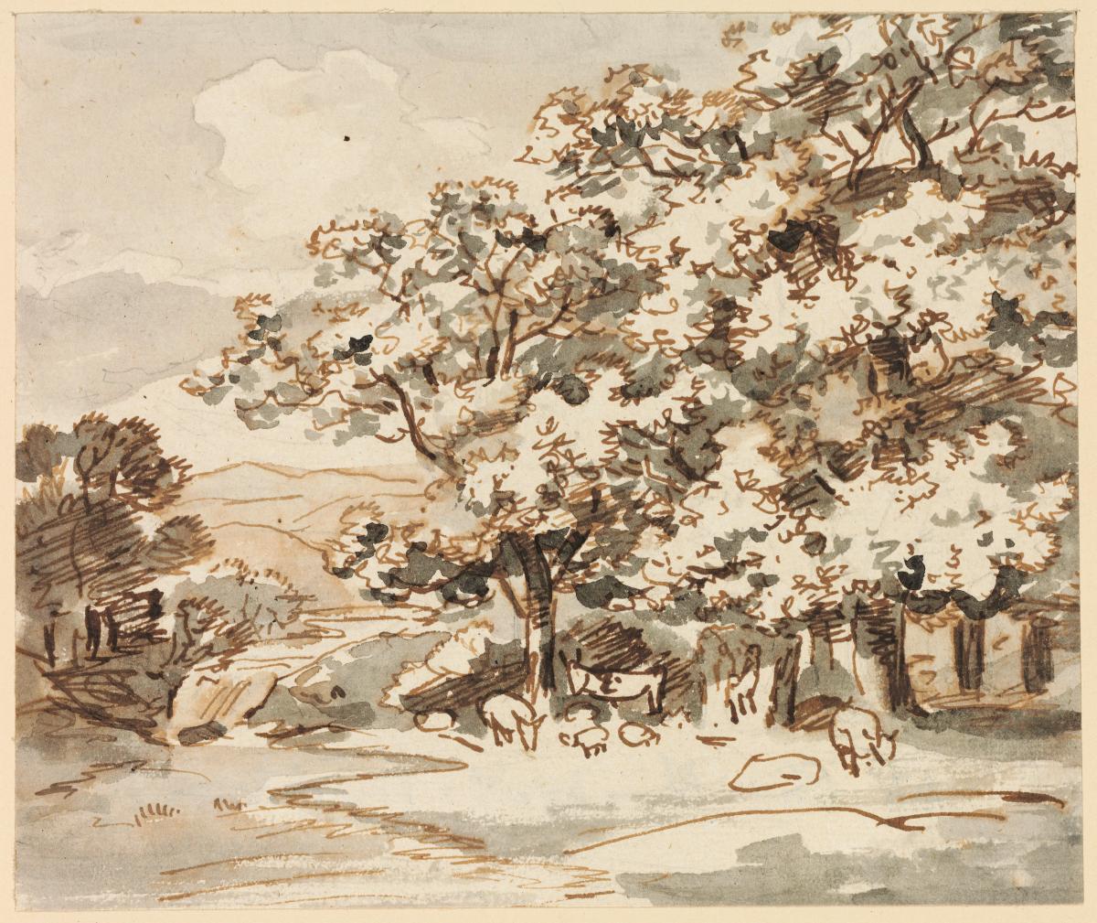 Landschaft mit Baumgruppe