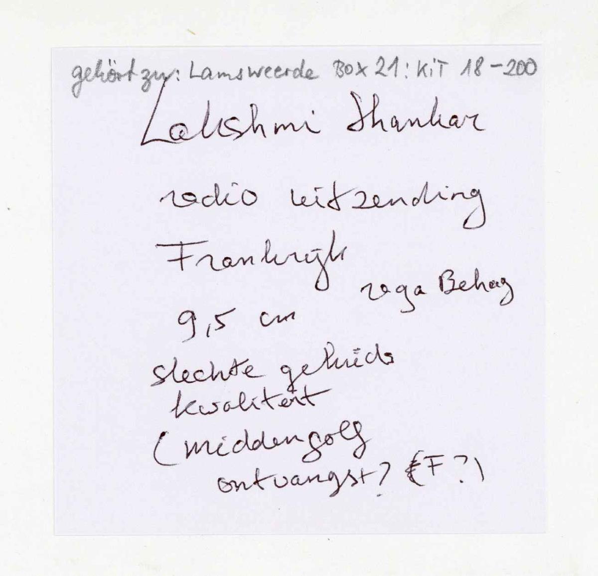 Lakshmi Shankar, Part I