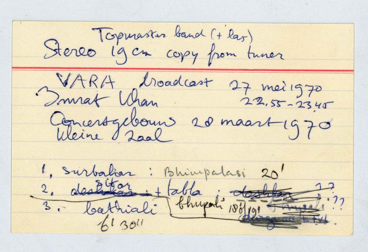 Radio recording VARA; concert hall