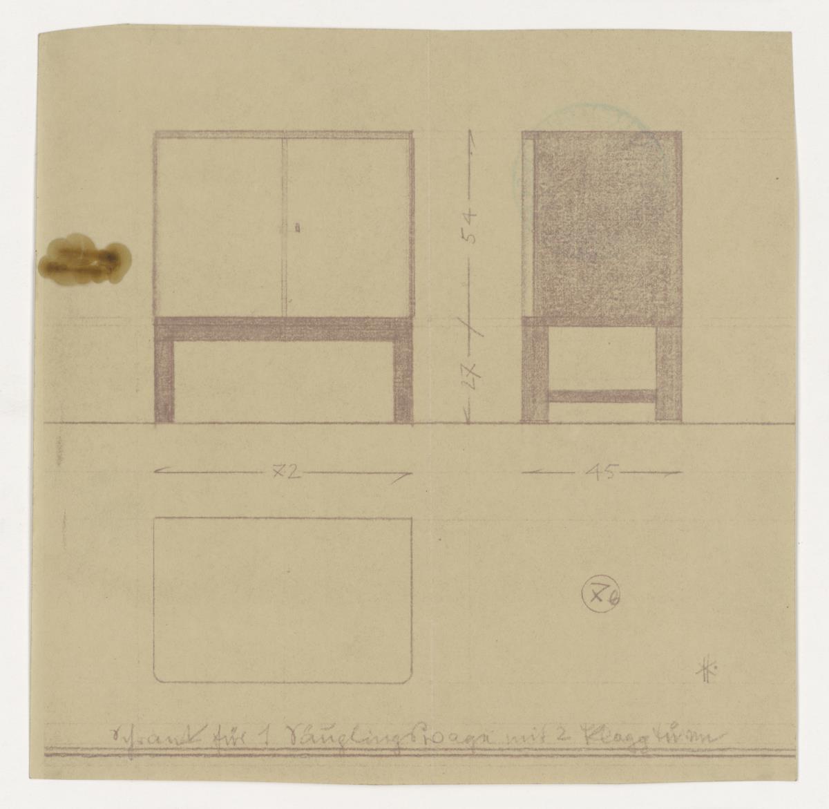 Schrank für Säuglingswaage (Möbelentwürfe, Kindermöbel)
