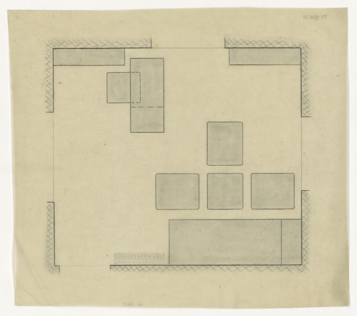 Arbeitsraum, Grundriss (Möbelentwürfe, Arbeitsräume)