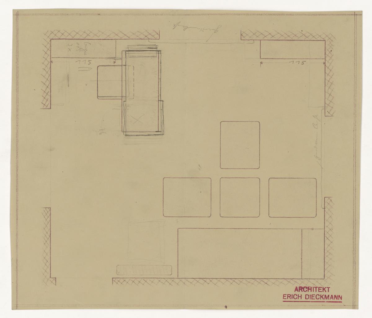 Arbeitsraum, Grundriss (Möbelentwürfe, Arbeitsräume)