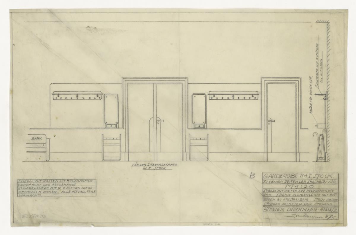Garderobe für Bürogebäude (Möbelentwürfe, Garderoben)