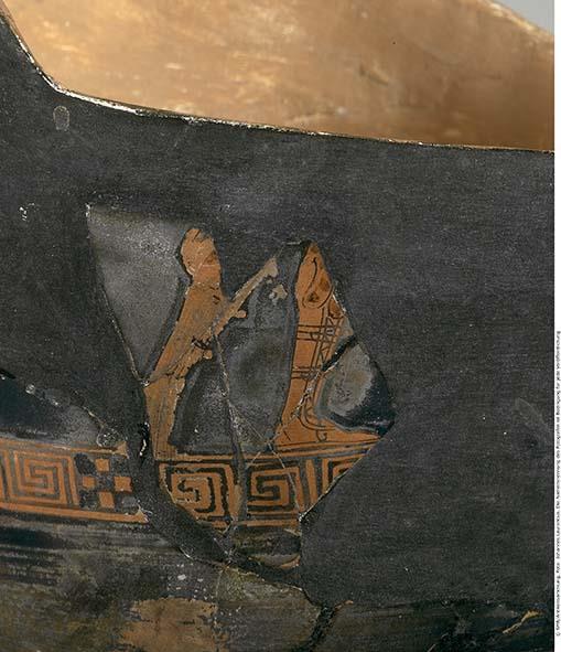 Attisch rotfigurige Bauchlekythos, fragmentiert