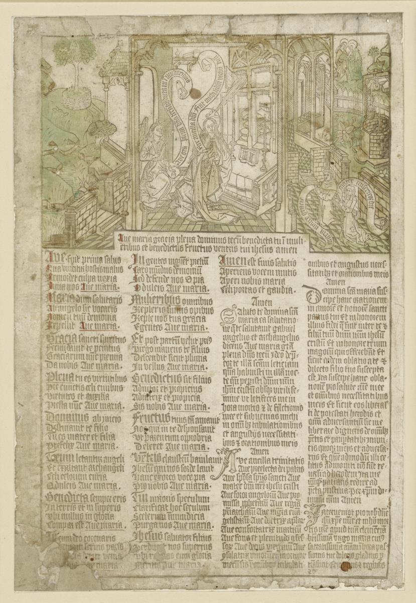 Mariä Verkündigung mit Paradies und Betenden (Holl. Schule)