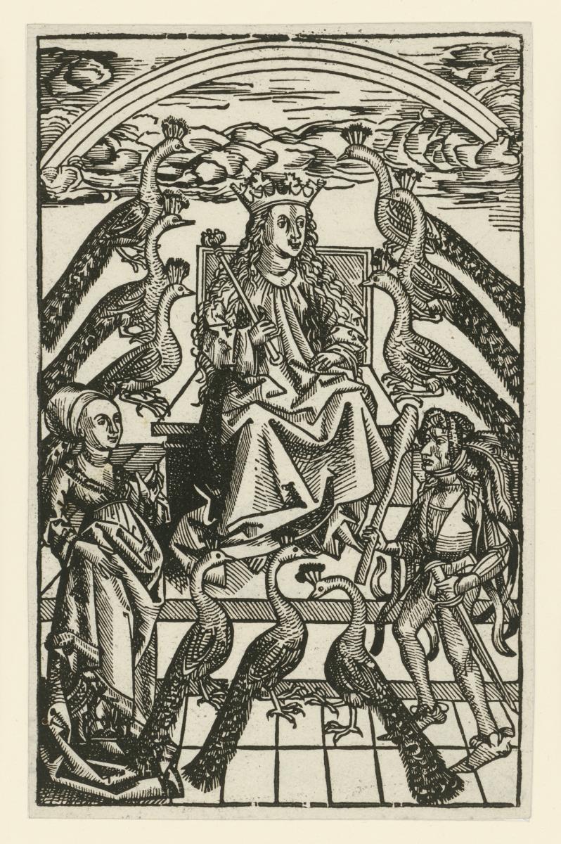 Spielkarte: Pfauen 9