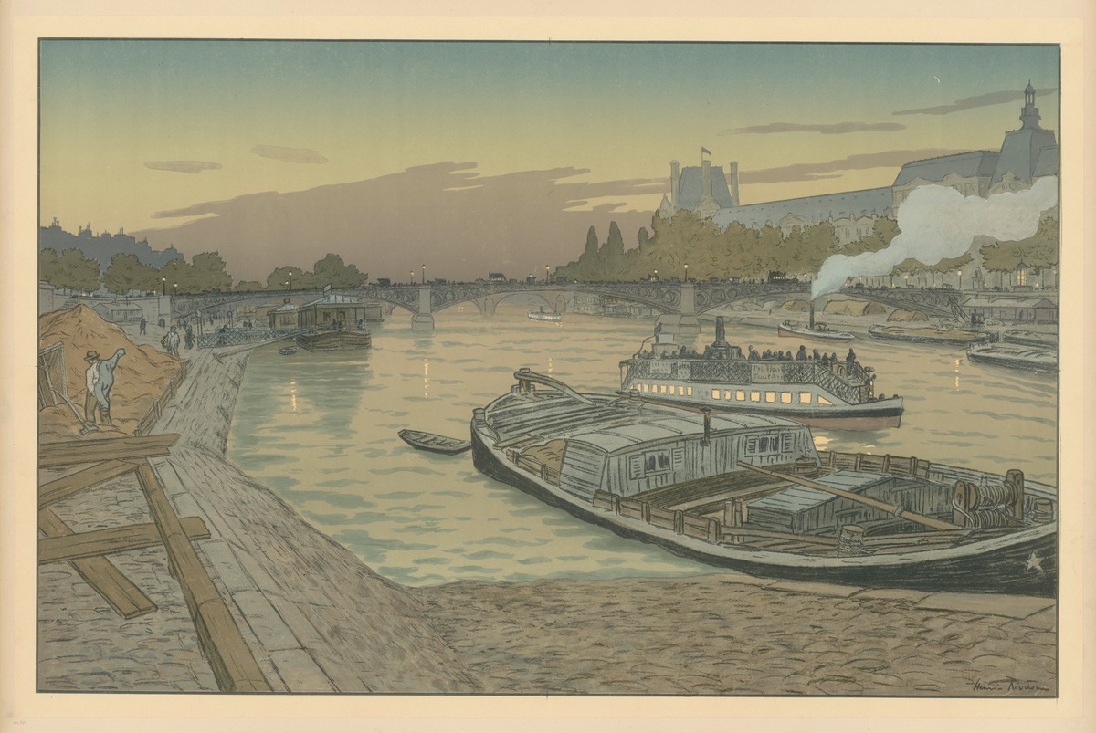 Paysages parisiens Le Pont des Saints-Pères et le Louvre
