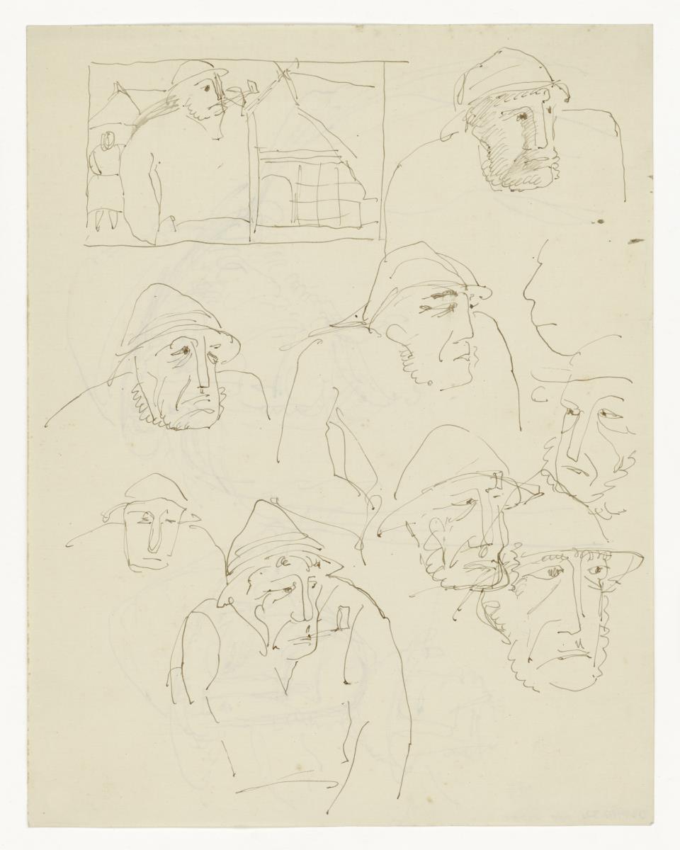 Portraitstudien Bauer, Skizzen (Figürliche u. a. Darstellungen)