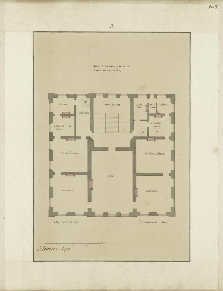 Plan du second Etage de la Maison Royalle de L'oo. Grundriss