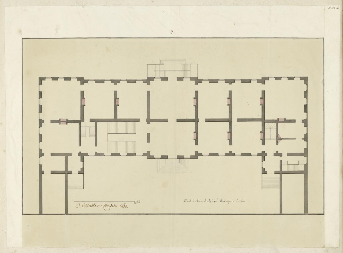 London. Plan de la Maison de My Lord Montague. Grundriss