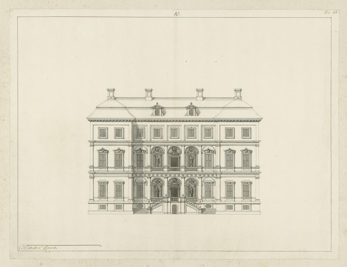 Rom. Aufriss eines Palais