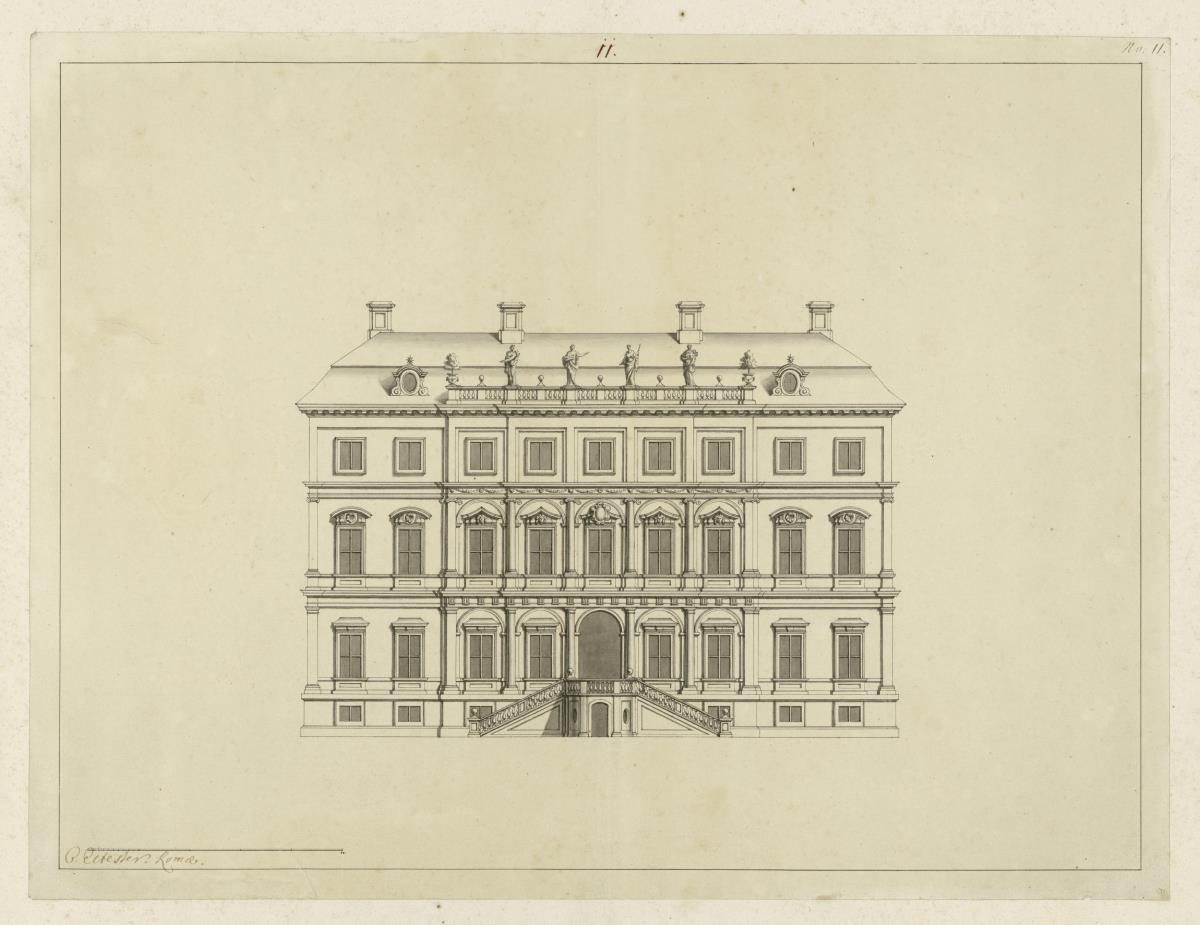 Rom. Aufriss eines Palais
