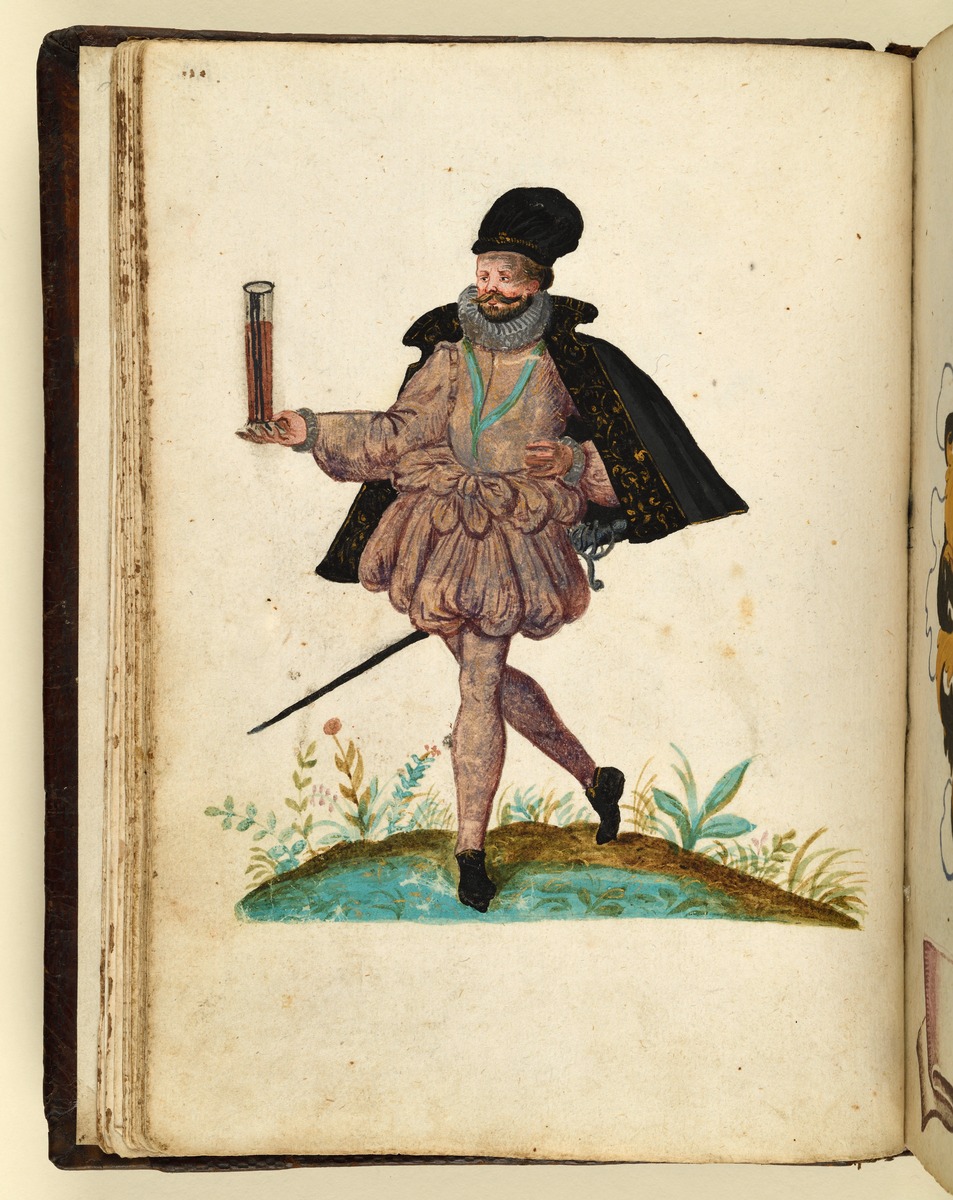 Stammbuch des Leonhard Hayder von Nürnberg: Herr mit Trinkgefäß