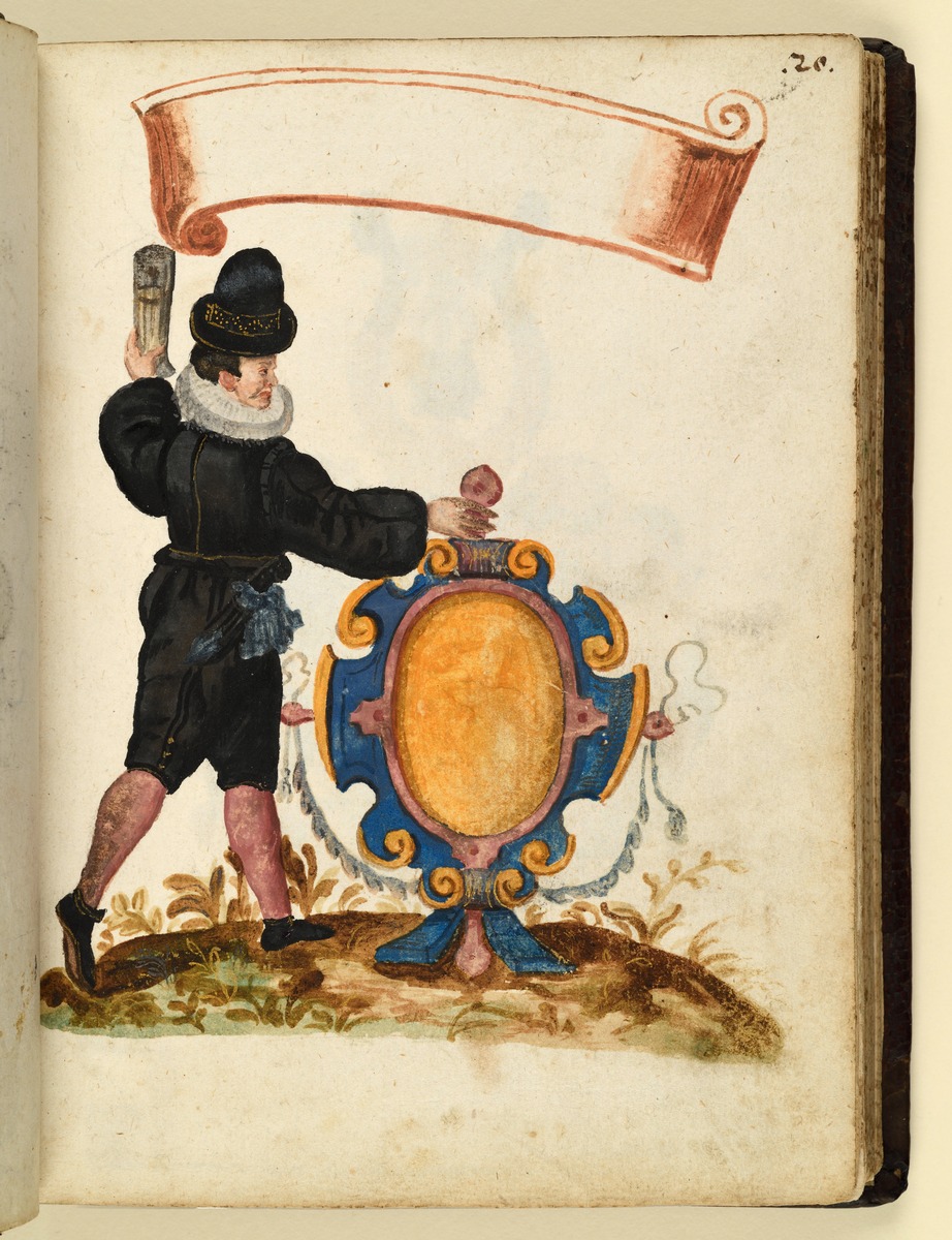 Stammbuch des Leonhard Hayder von Nürnberg: Herr mit Trinkgefäß