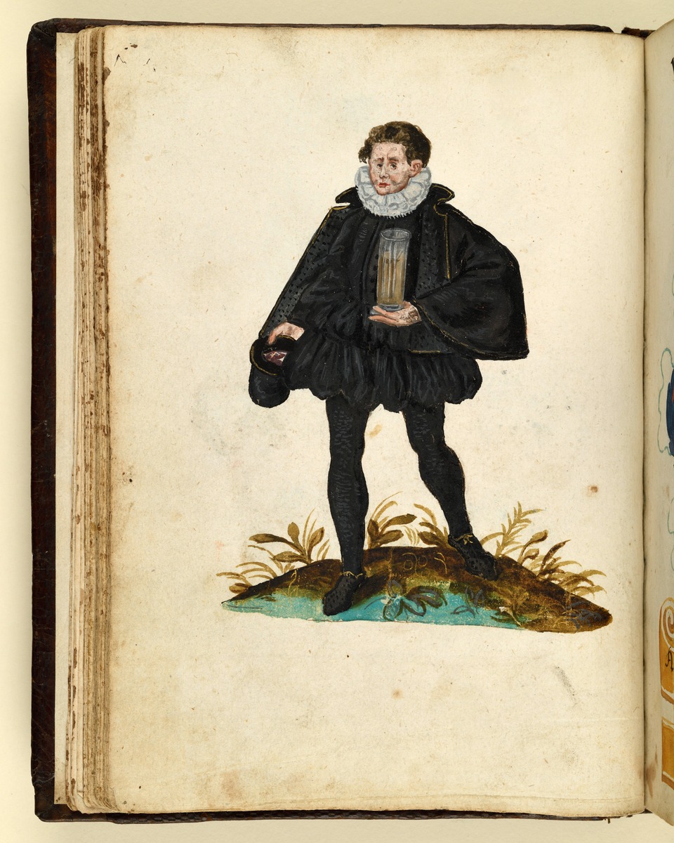 Stammbuch des Leonhard Hayder von Nürnberg: Herr mit Trinkgefäß