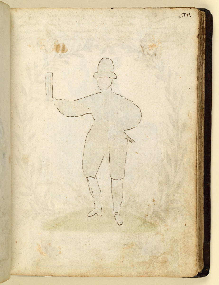 Stammbuch des Leonhard Hayder von Nürnberg: Herr mit Trinkgefäß