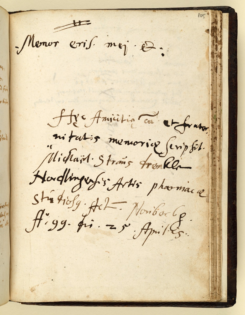 Stammbuch des Leonhard Hayder von Nürnberg, fol. 105r+v