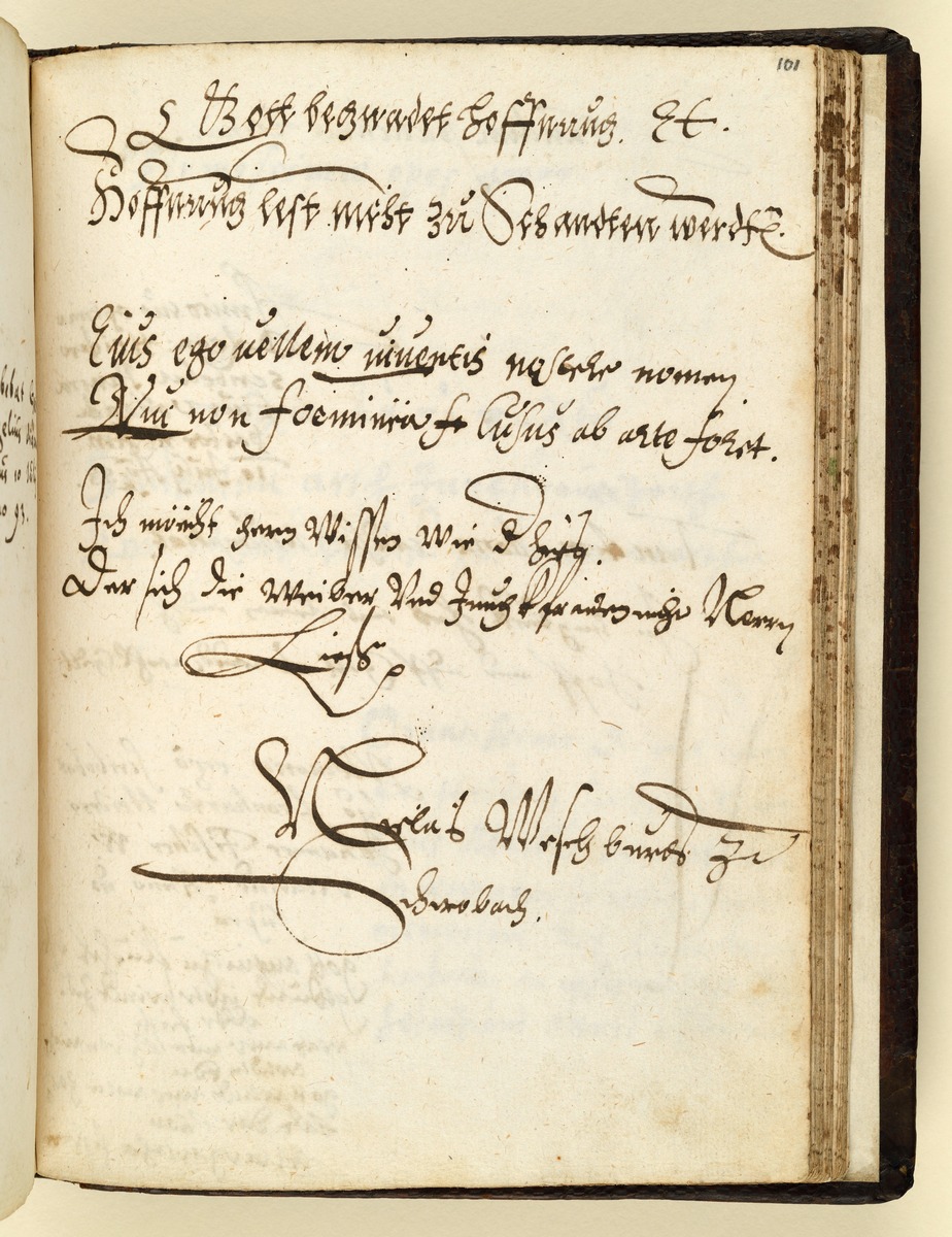 Stammbuch des Leonhard Hayder von Nürnberg, fol. 101r+v