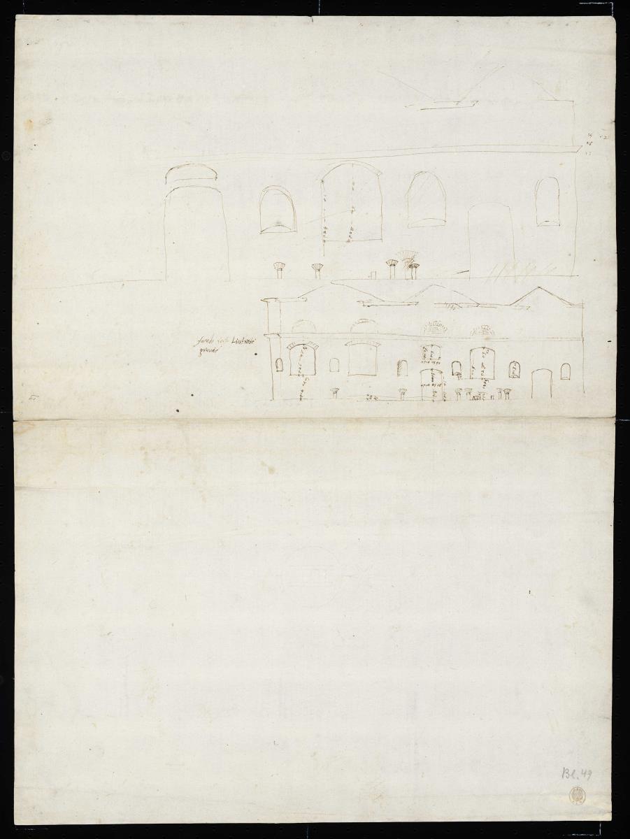 Diocletians Thermen, Aufriss der Fassade