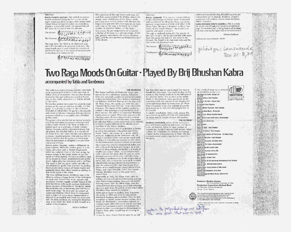 Brij Bhushan Kabra, Mohan Nadkarni